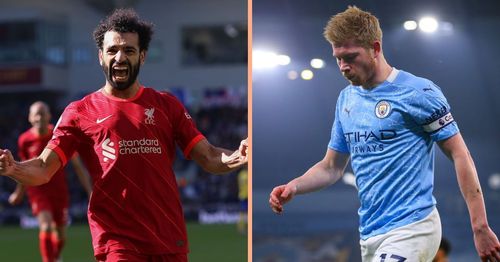 Liverpool's Mohamed Salah (left) and Manchester City's Kevin De Bruyne (right)