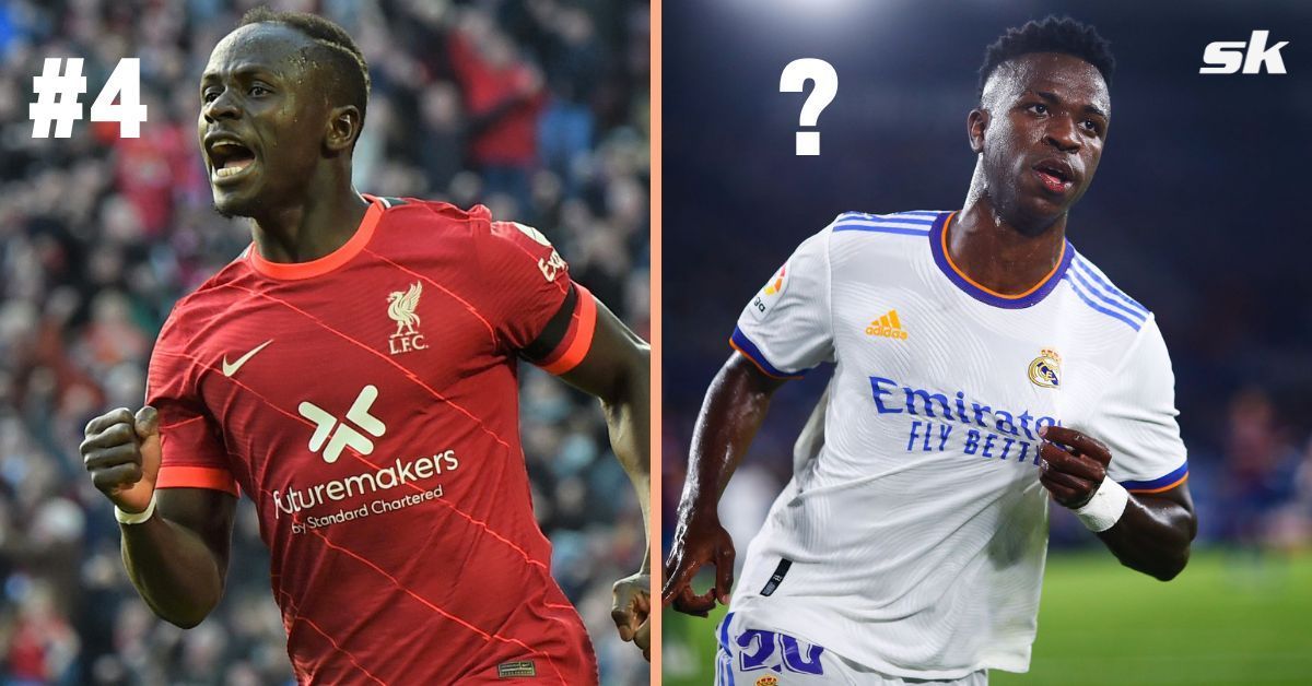 Liverpool&#039;s Sadio Mane and Real Madrid&#039;s Vinicius Jr.