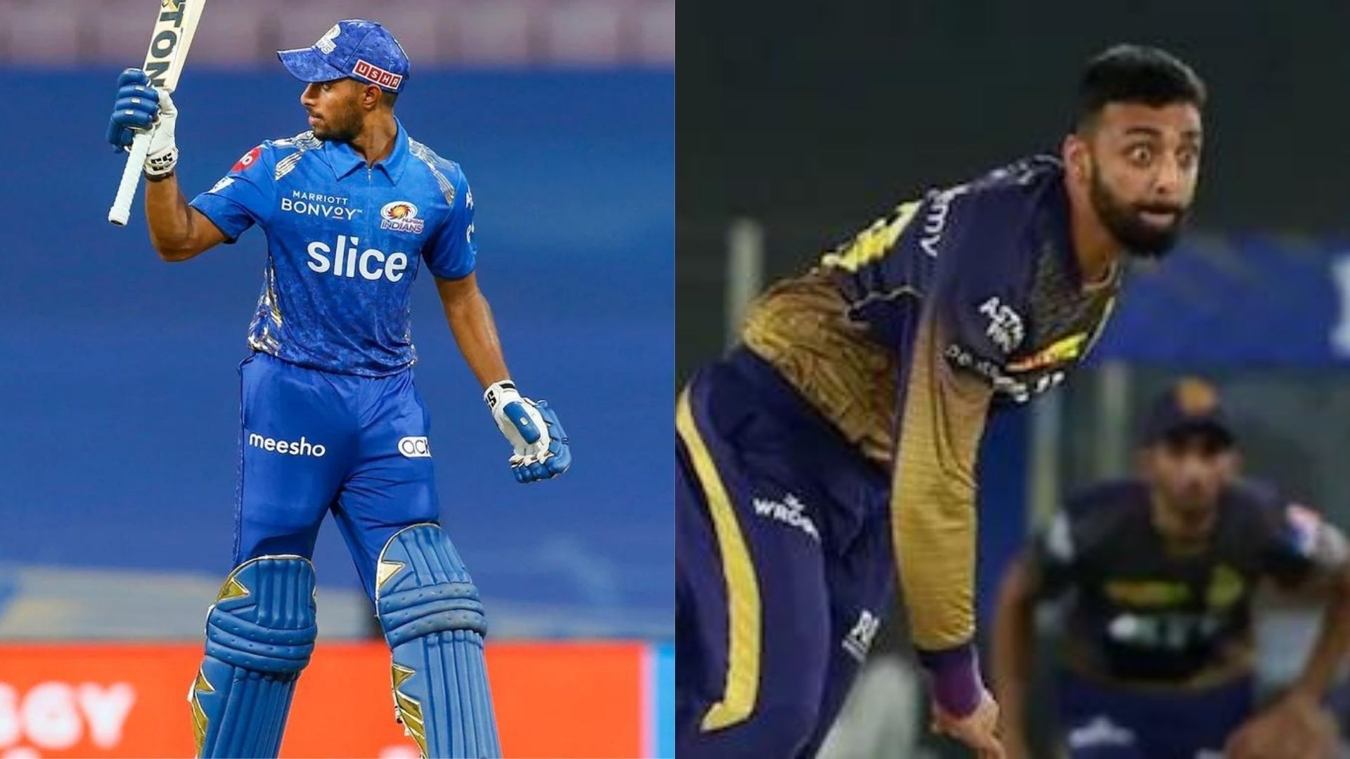 Wasim Jaffer feels Tilak Varma (L) can dominate Varun Chakravarthy. (P.C.:iplt20.com)