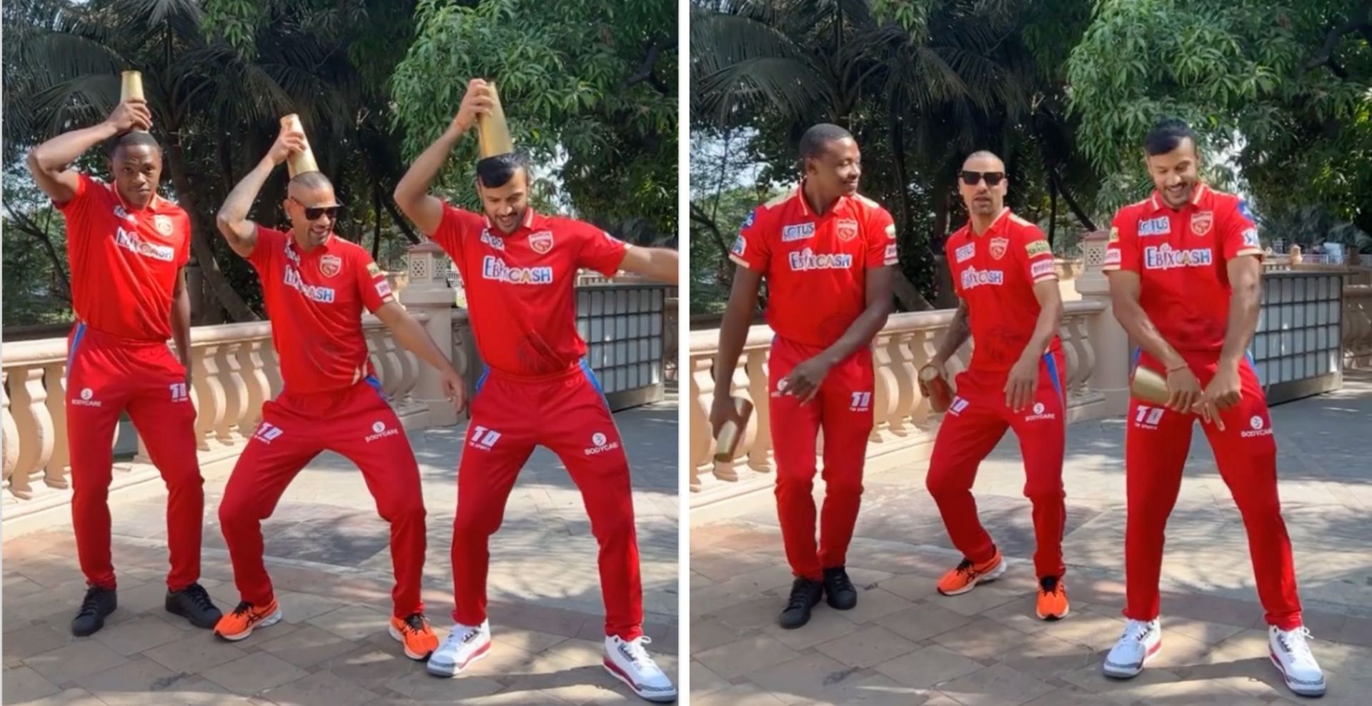 Punjab Kings cricketers dance to a viral song (Credit: Instagram/Shikhar Dhawan)