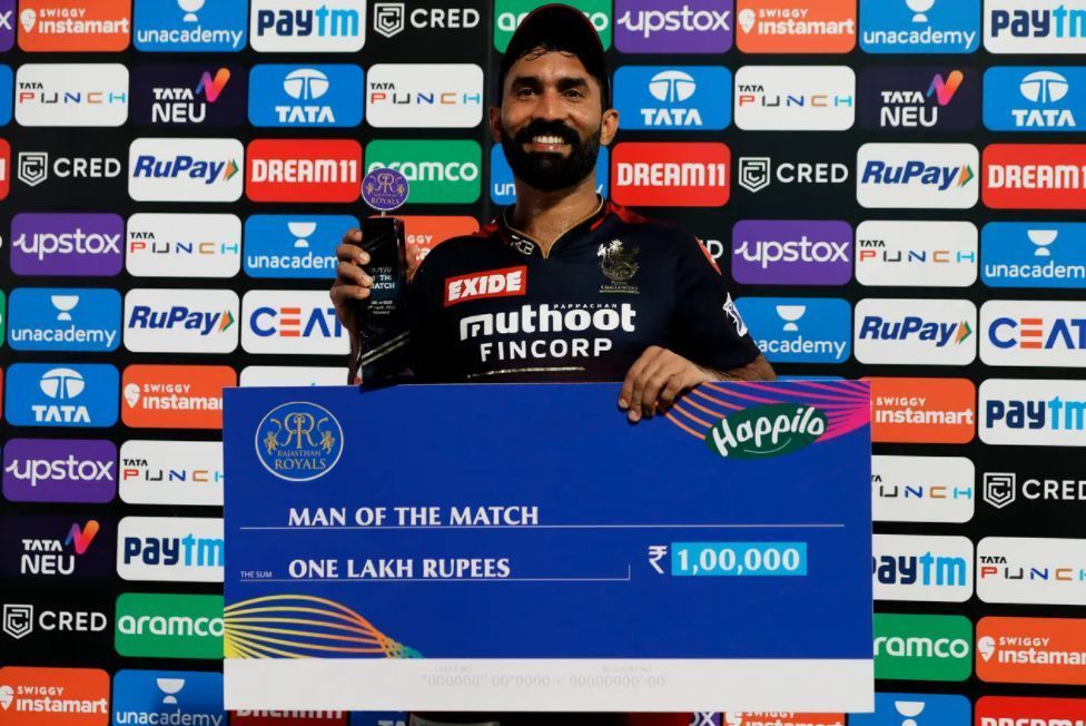 Dinesh Karthik was duly chosen as the Player of the Match [P/C: iplt20.com]