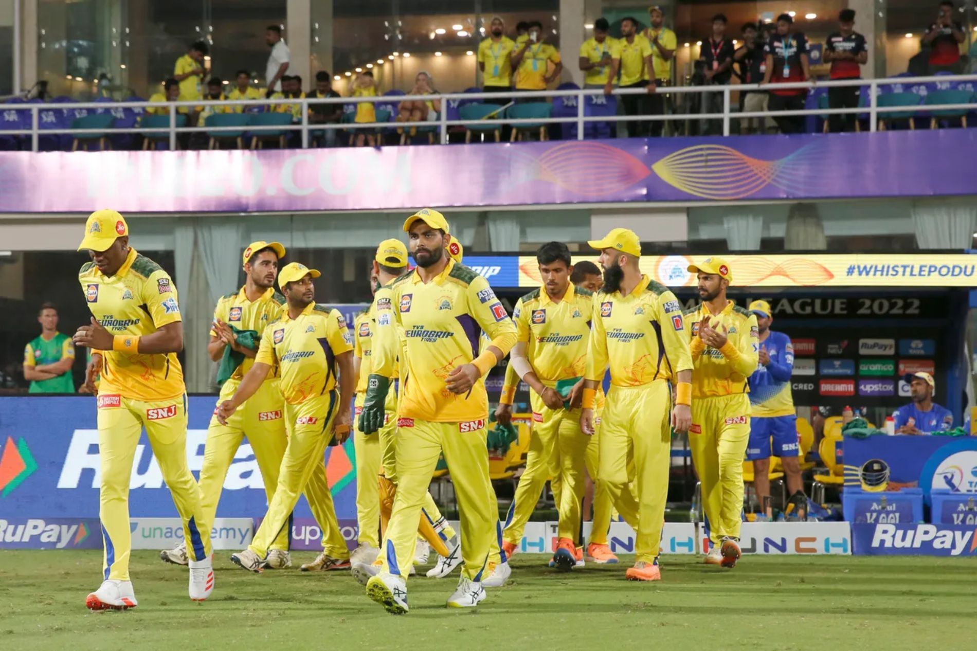 Ravindra Jadeja leading the side out to the middle. Pic: IPLT20.COM