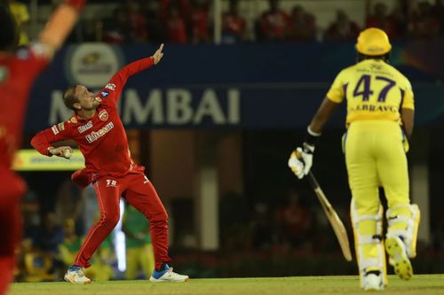 Liam Livingstone celebrates after dismissing Dwayne Bravo. Pic: IPT20.COM