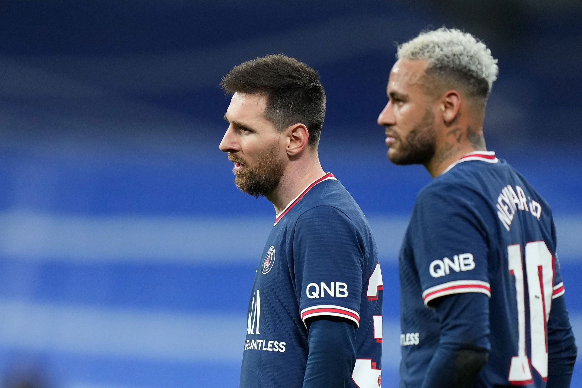 Lionel Messi and Neymar Jr. of Paris Saint-Germain
