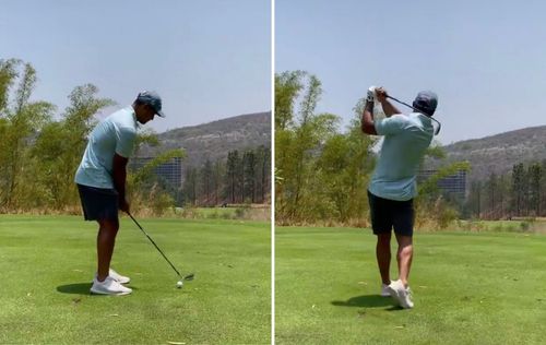 Riyan Parag playing golf (Image: Instagram)