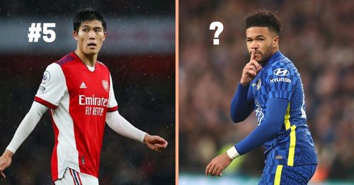 Arsenal's Takehiro Tomiyasu and Chelsea's Reece James