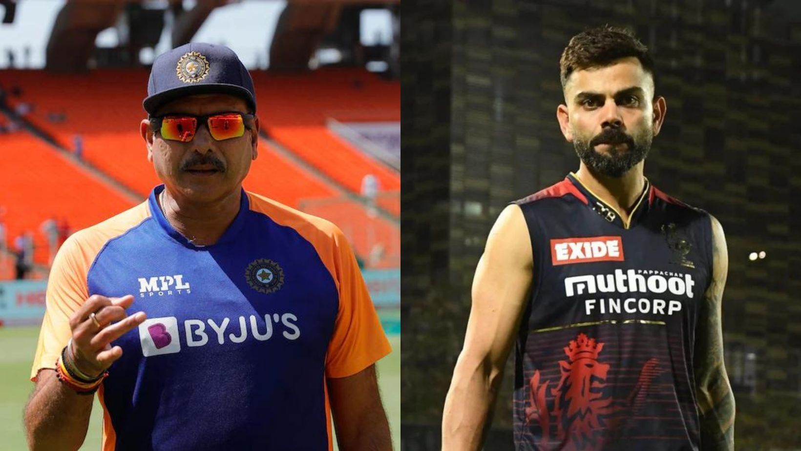 Ravi Shastri (L) and Virat Kohli (R).