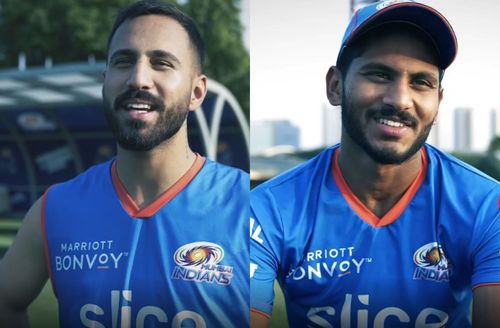 MI players Ramandeep Singh (l) and Basil Thampi (r)