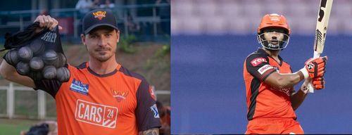 Dale Steyn (left) is highly impressed with Rahul Tripathi's (right) match-winning ability. Images: SRH