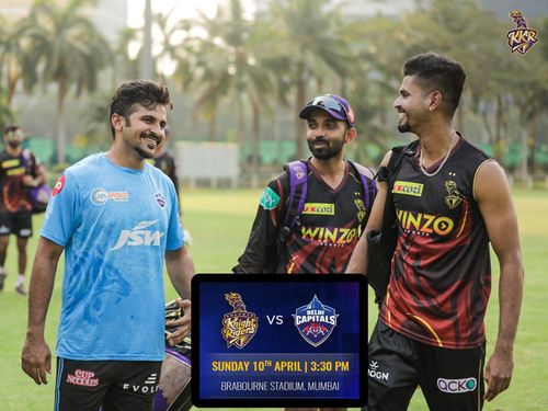 Kolkata Knight Riders are taking on the Delhi Capitals. Pic: IPLT20.COM