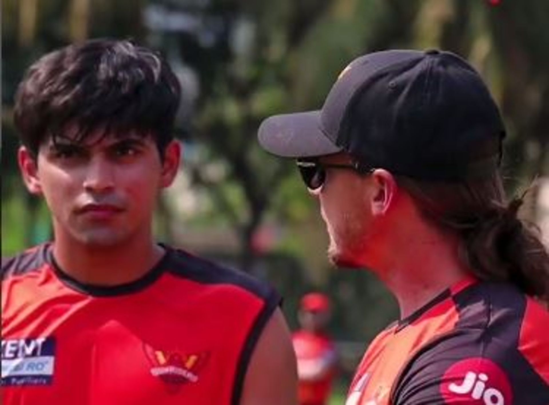 Kartik Tyagi trained under Dale Steyn for the first time yesterday (PC: SRH Instagram)