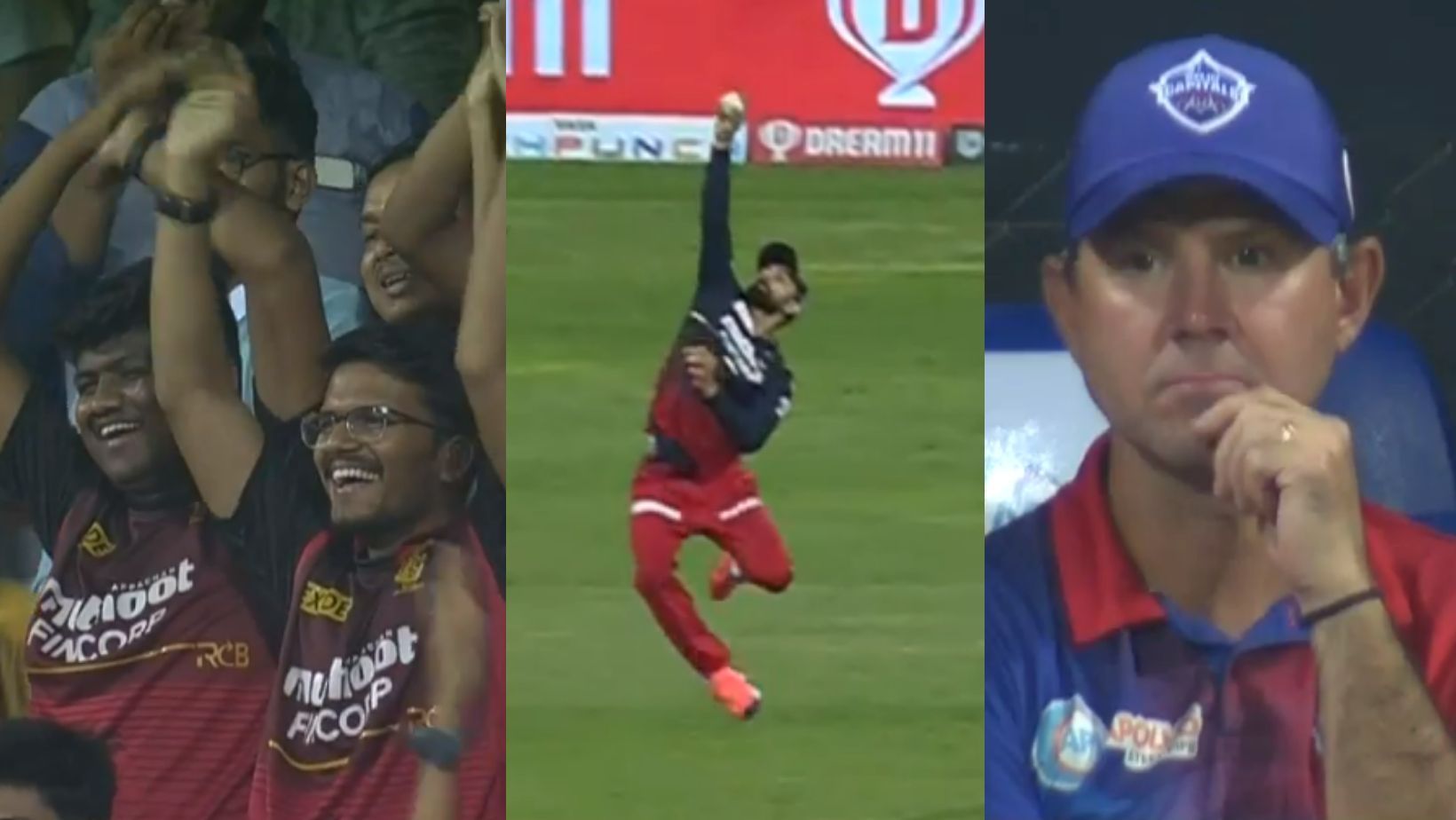 Shots of Virat Kohli&#039;s catch and the reactions to it