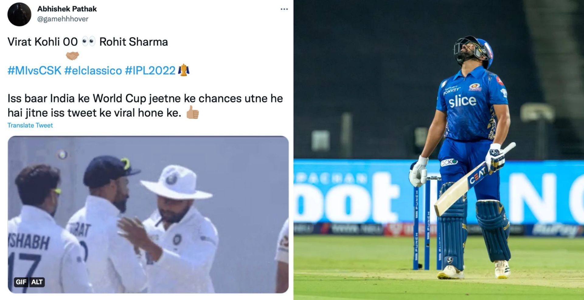 Rohit Sharma bagged a duck against CSK (Credit: Twitter)
