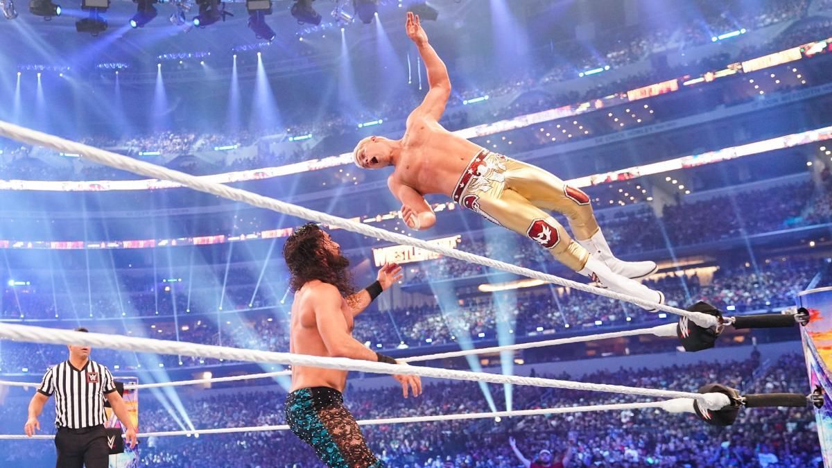 Rollins and Rhodes faced each other at WrestleMania 38