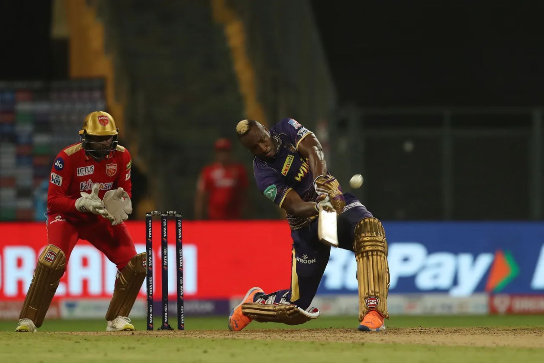 Andre Russell was in his zone against Punjab Kings. Pic: IPLT20.COM