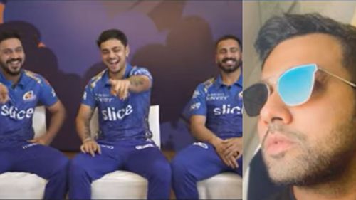 (L-R): Anmolpreet, Ishan and Ramandeep rated style quotient of MI players. (P.C.:MI YouTube)