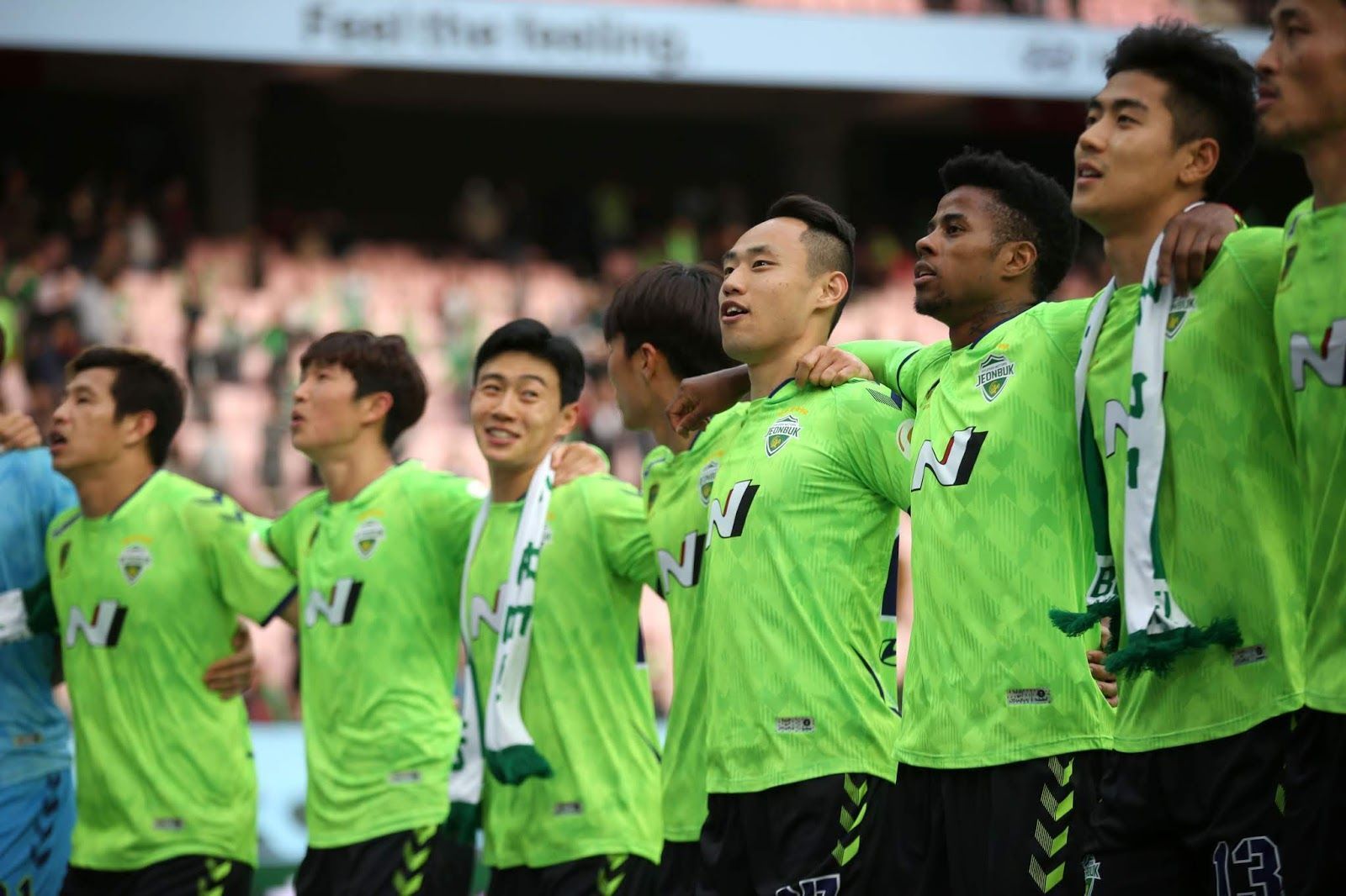 Jeonbuk players after progressing to the quarterfinals in the last edition of the AFC Champions League