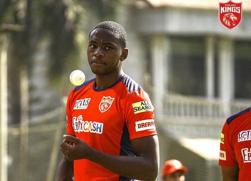 PBKS pacer Kagiso Rabada in the nets. Pic: PBKS/ Twitter