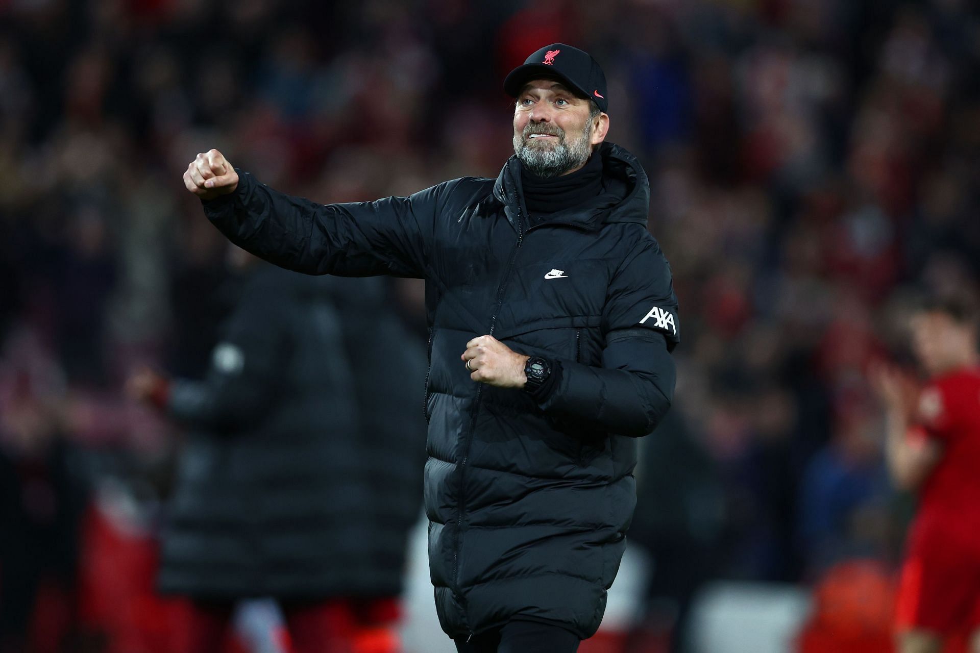 Manager Jurgen Klopp celebrates after a game