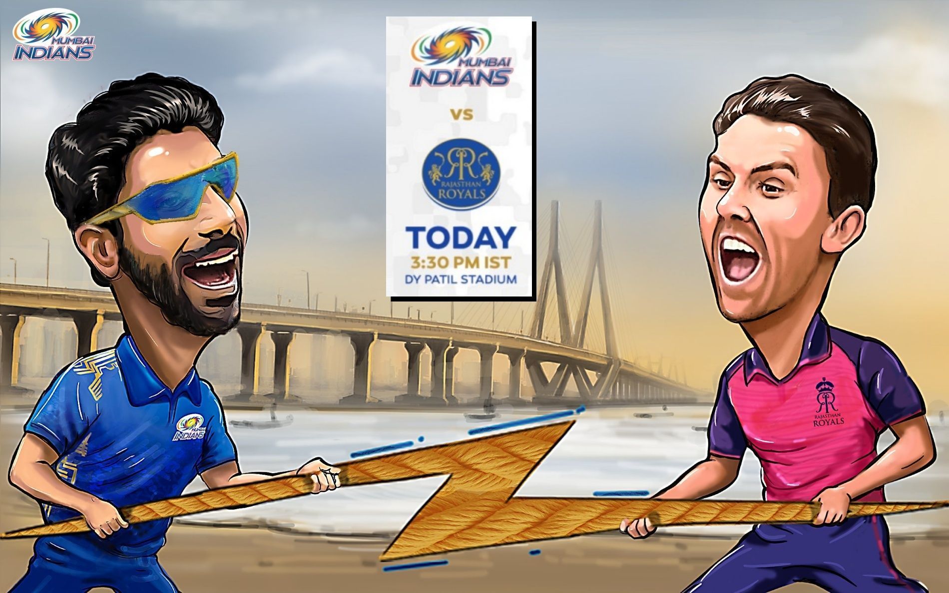 Mumbai Indians are taking on Rajasthan Royals at the DY Patil Stadium in Navi Mumbai