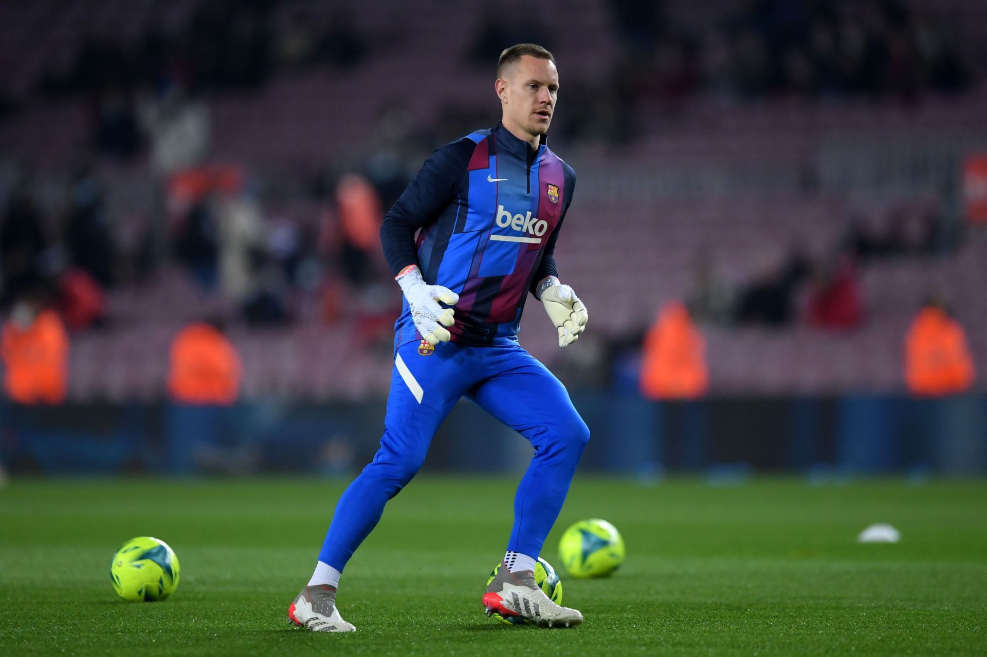 Marc-Andre ter Stegen pictured during warm-up.