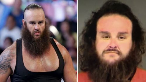 Braun Strowman on WWE TV; Strowman's mugshot