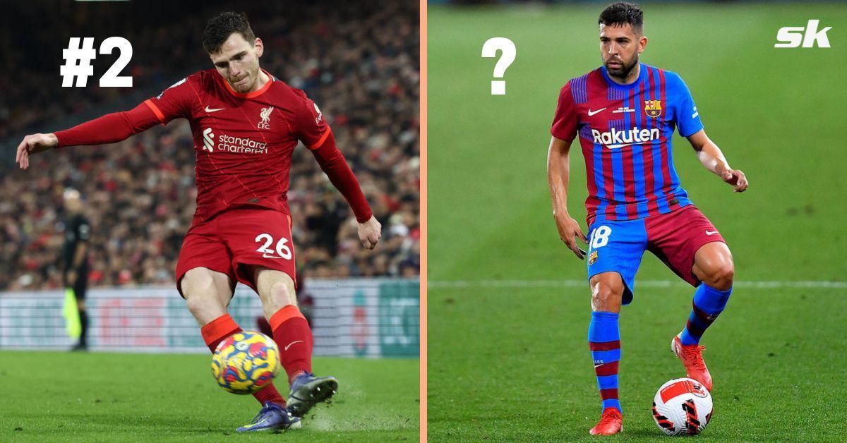 Liverpool left-back Andrew Robertson and Barcelona&#039;s Jordi Alba