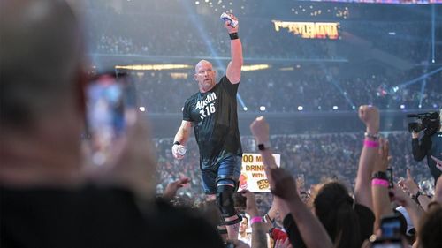 "Stone Cold" Steve Austin after his victory over Kevin Owens