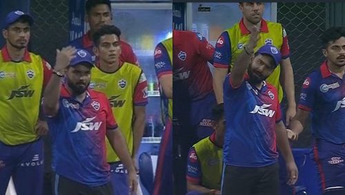 Snippets from Rishabh Pant's angry reaction to the umpire's decision.