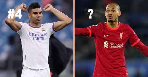 Real Madrid's Casemiro (left) and Liverpool's Fabinho (right)