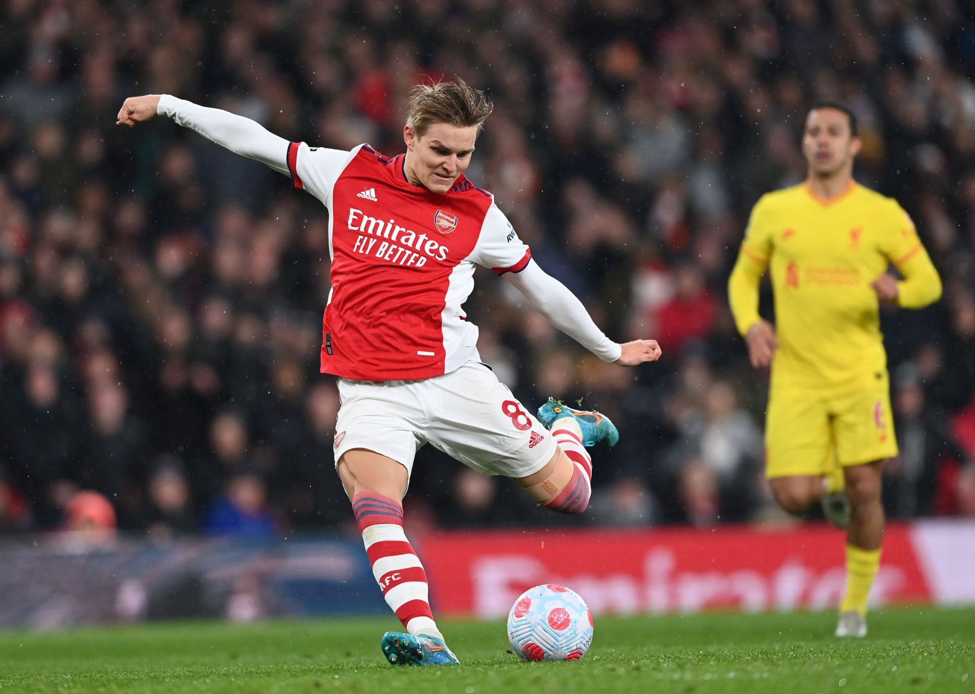 Odegaard in action for the Gunners
