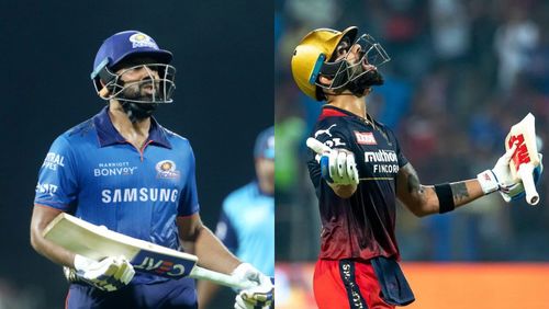 Sanjay Manjrekar compares Rohit Sharma (L) and Virat Kohli (R)'s IPL 2022 form.