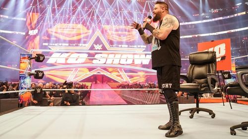 Kevin Owens hosting The KO Show at WrestleMania 38