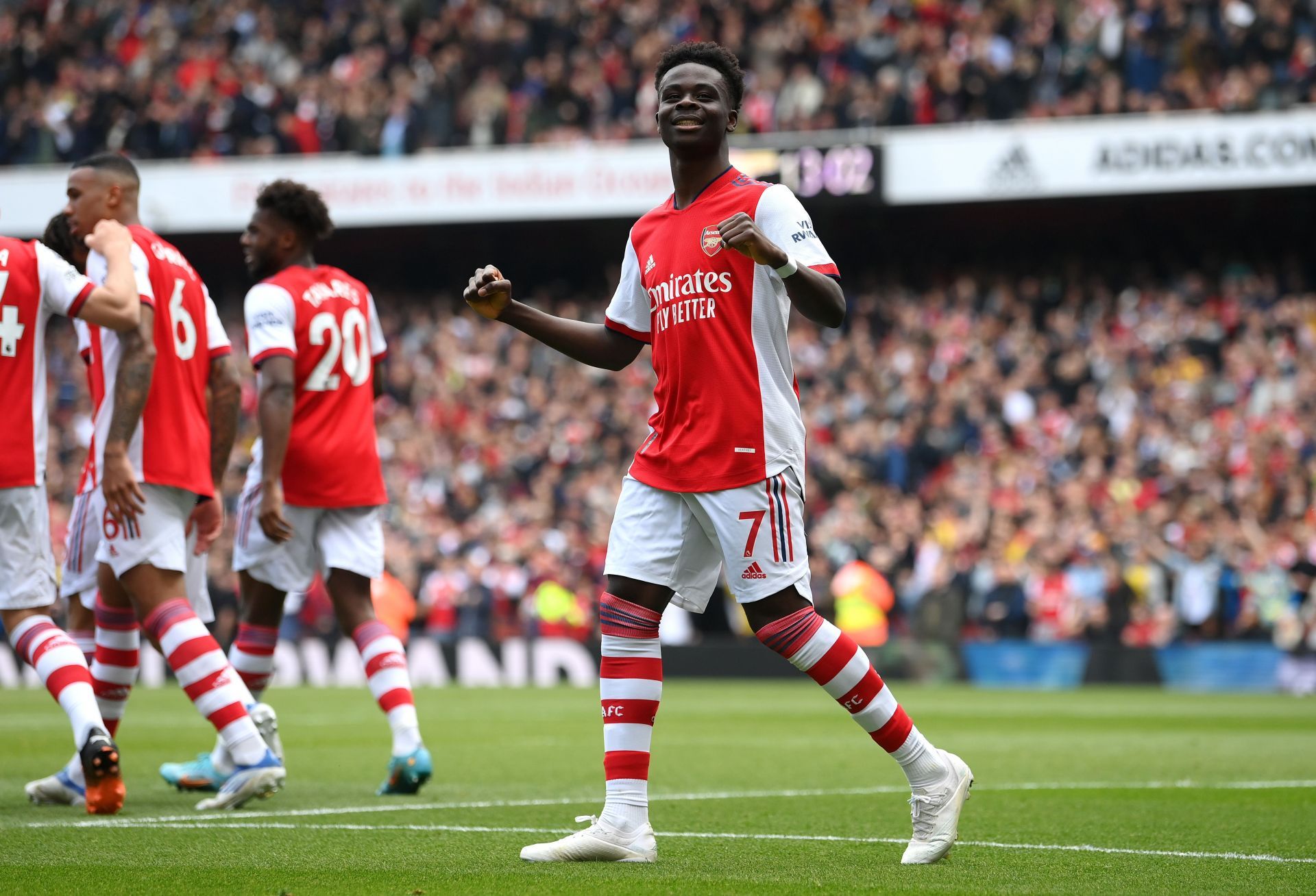 Bukayo Saka impressed against Manchester United.