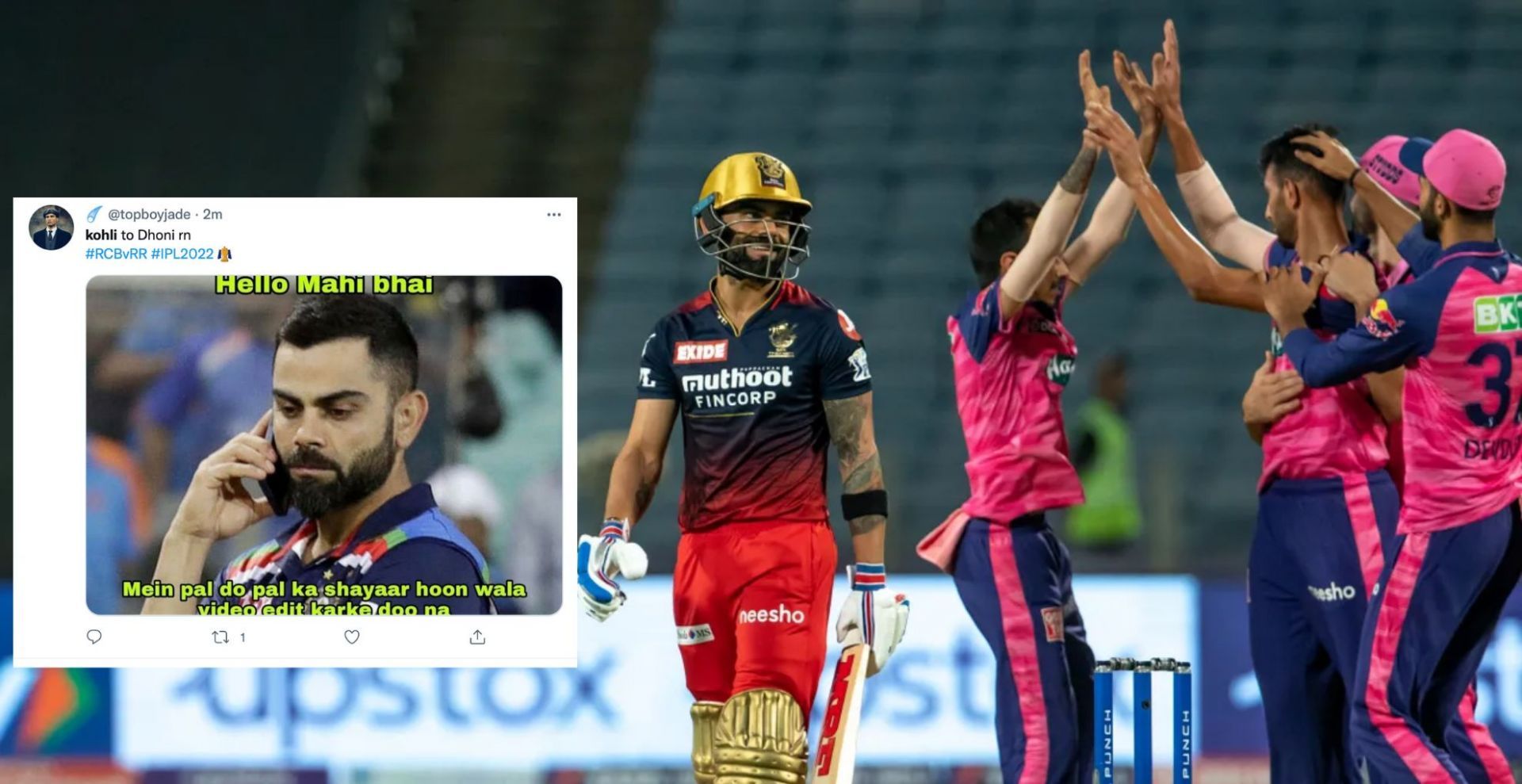 Virat Kohli managed to score only nine runs against Rajasthan Royals