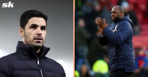 [L-to-R] Arsenal manager Mikel Arteta; Crystal Palace boss Patrick Vieira.