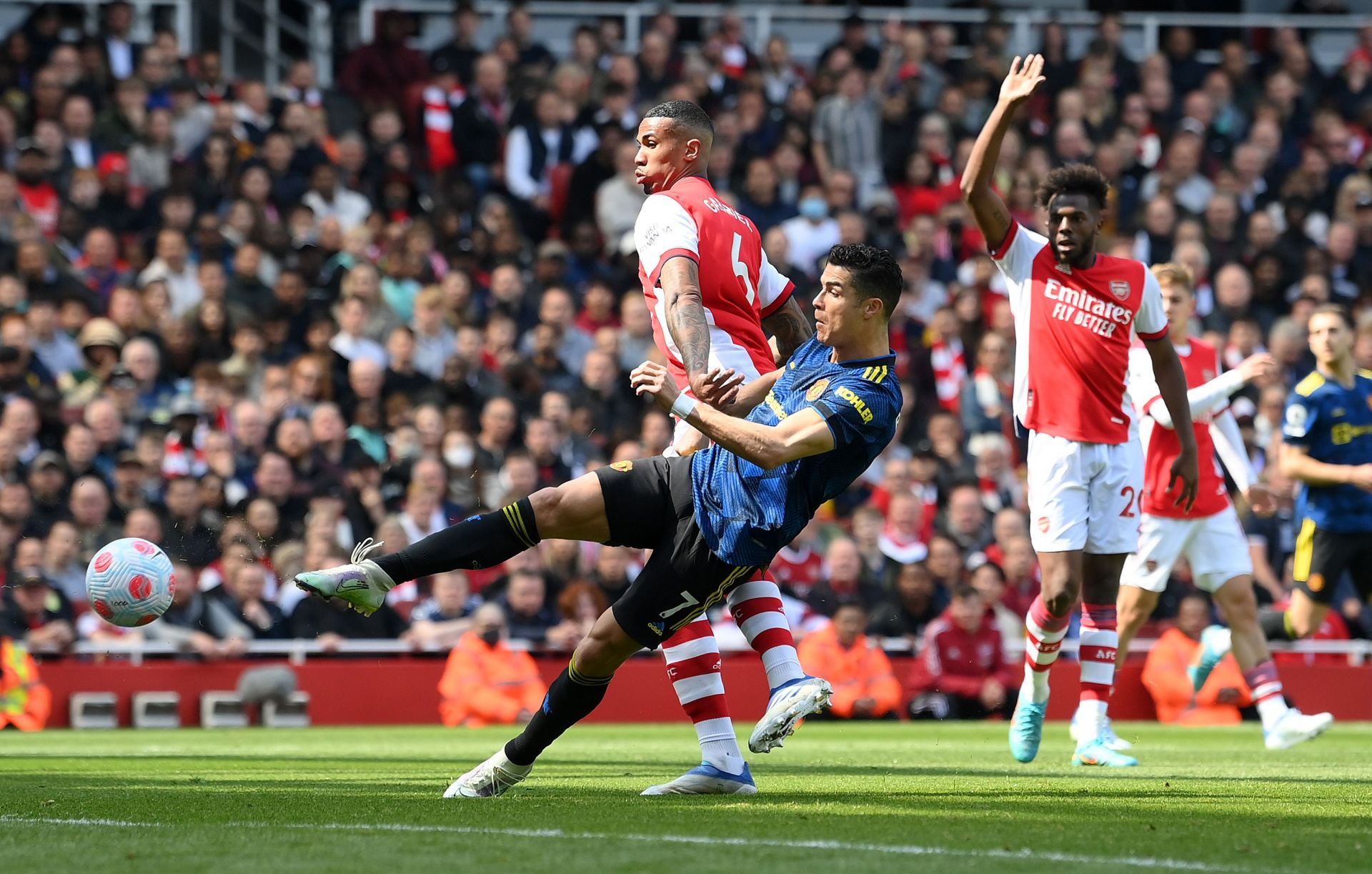 Cristiano Ronaldo in action against Arsenal.