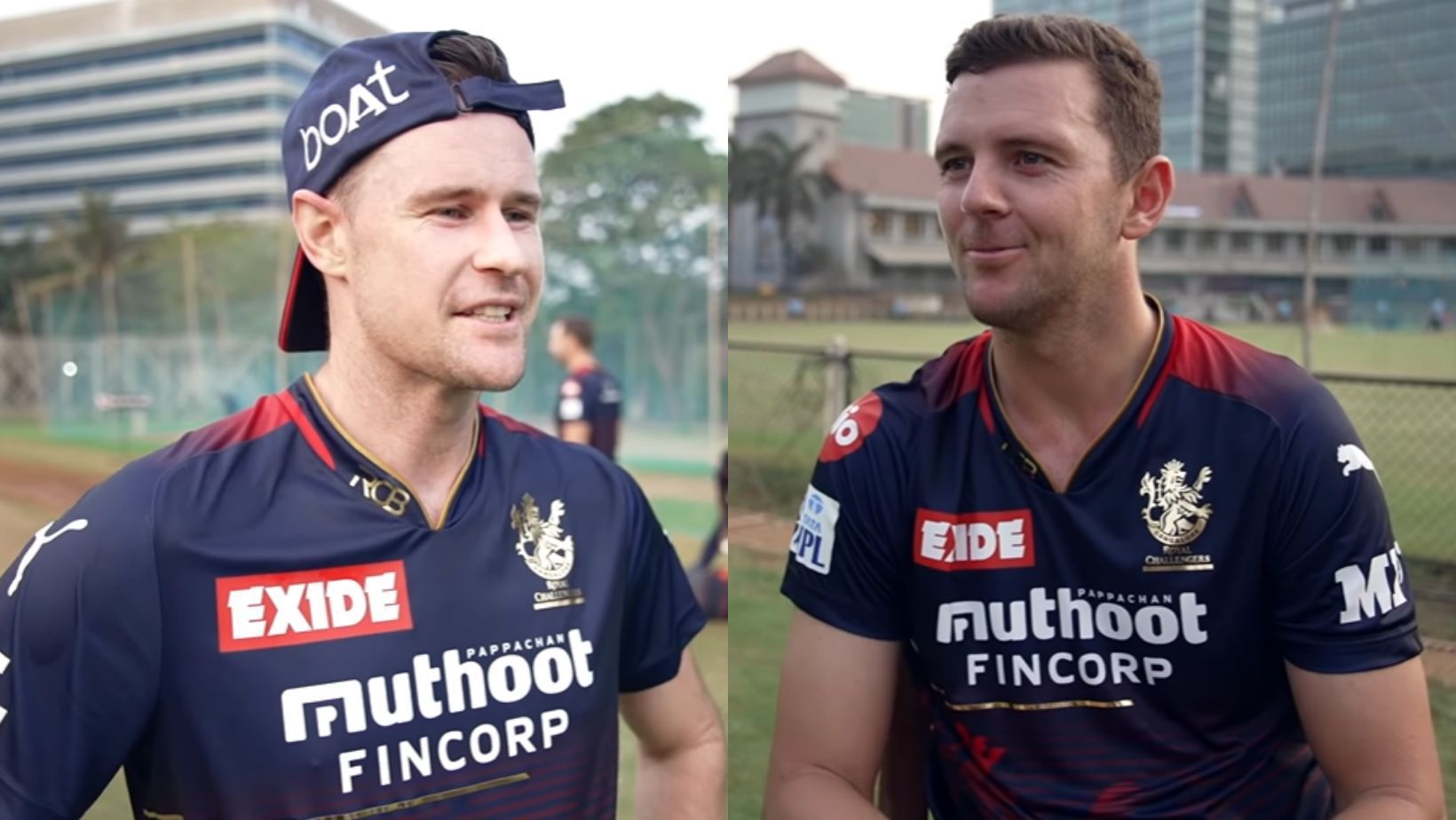 Jason Behrendorff and Josh Hazlewood (R).