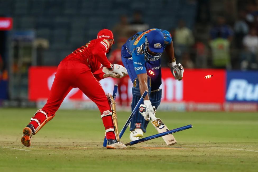 Kieron Pollard was one of the two Mumbai Indians players who got run out [P/C: iplt20.com]