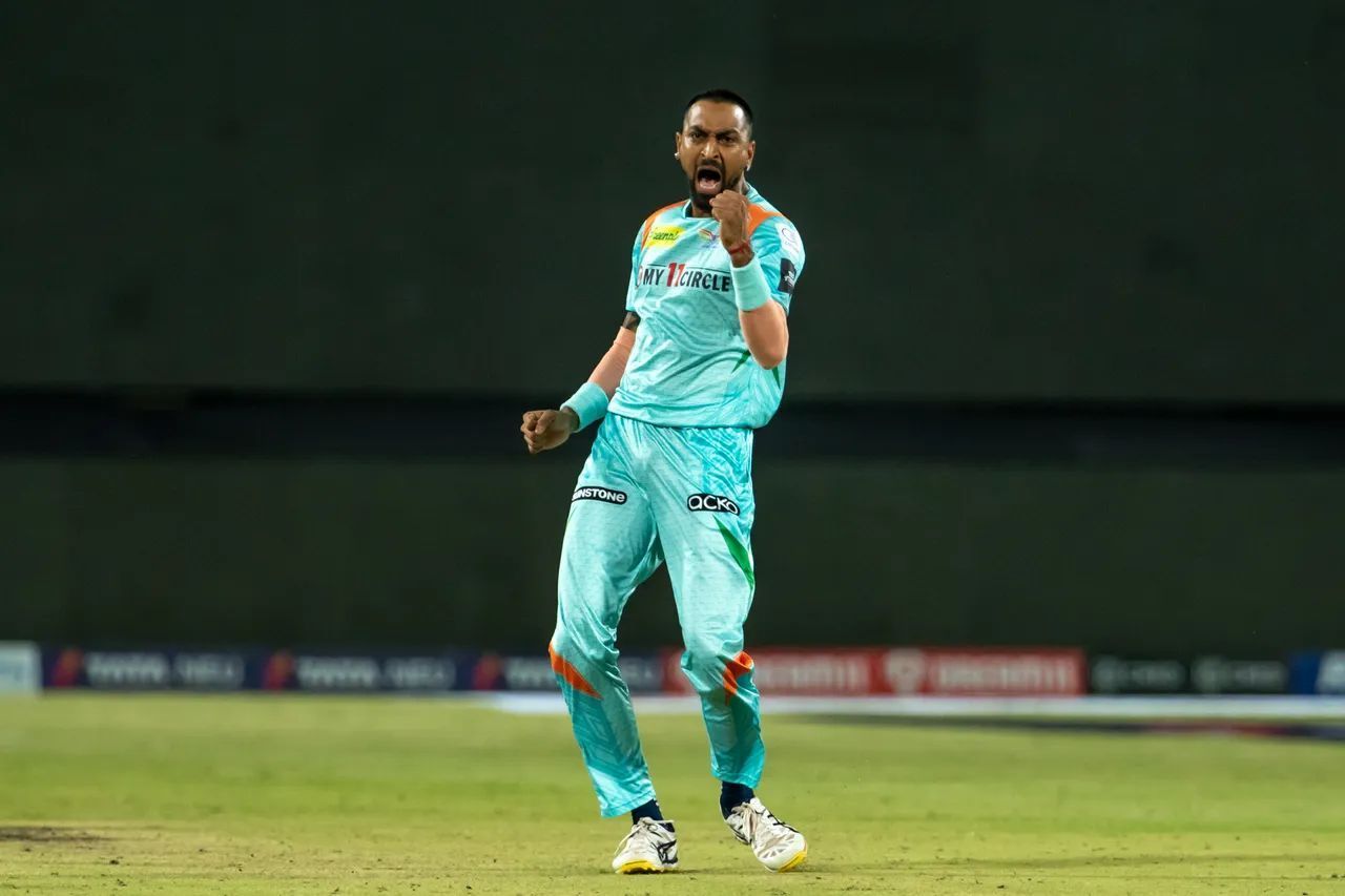 Krunal Pandya will be the player to watch out for in the match between Delhi Capitals and Lucknow Super Giants (Image Courtesy: IPLT20.com)