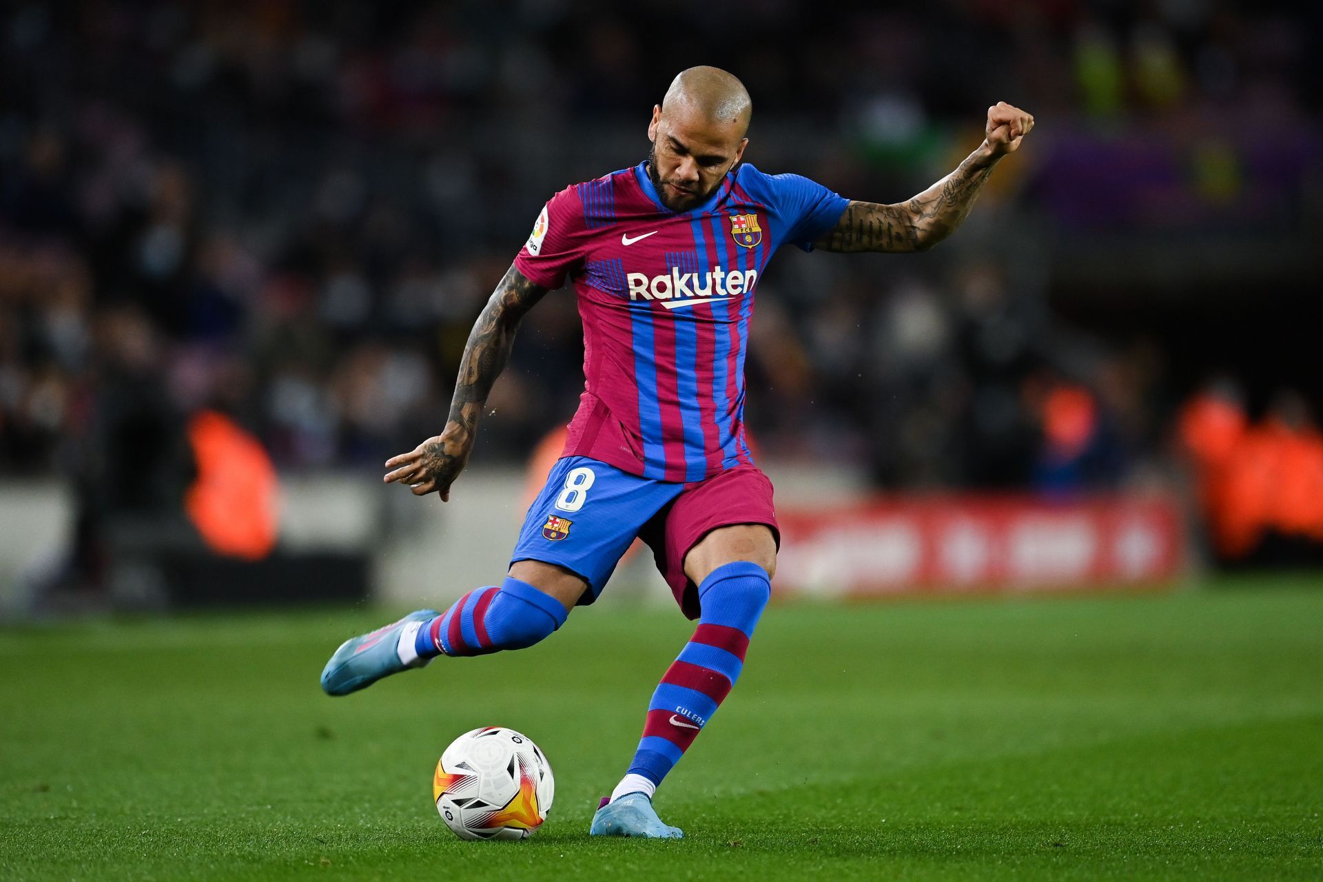 Dani Alves has been an important presence at the Camp Nou this season.