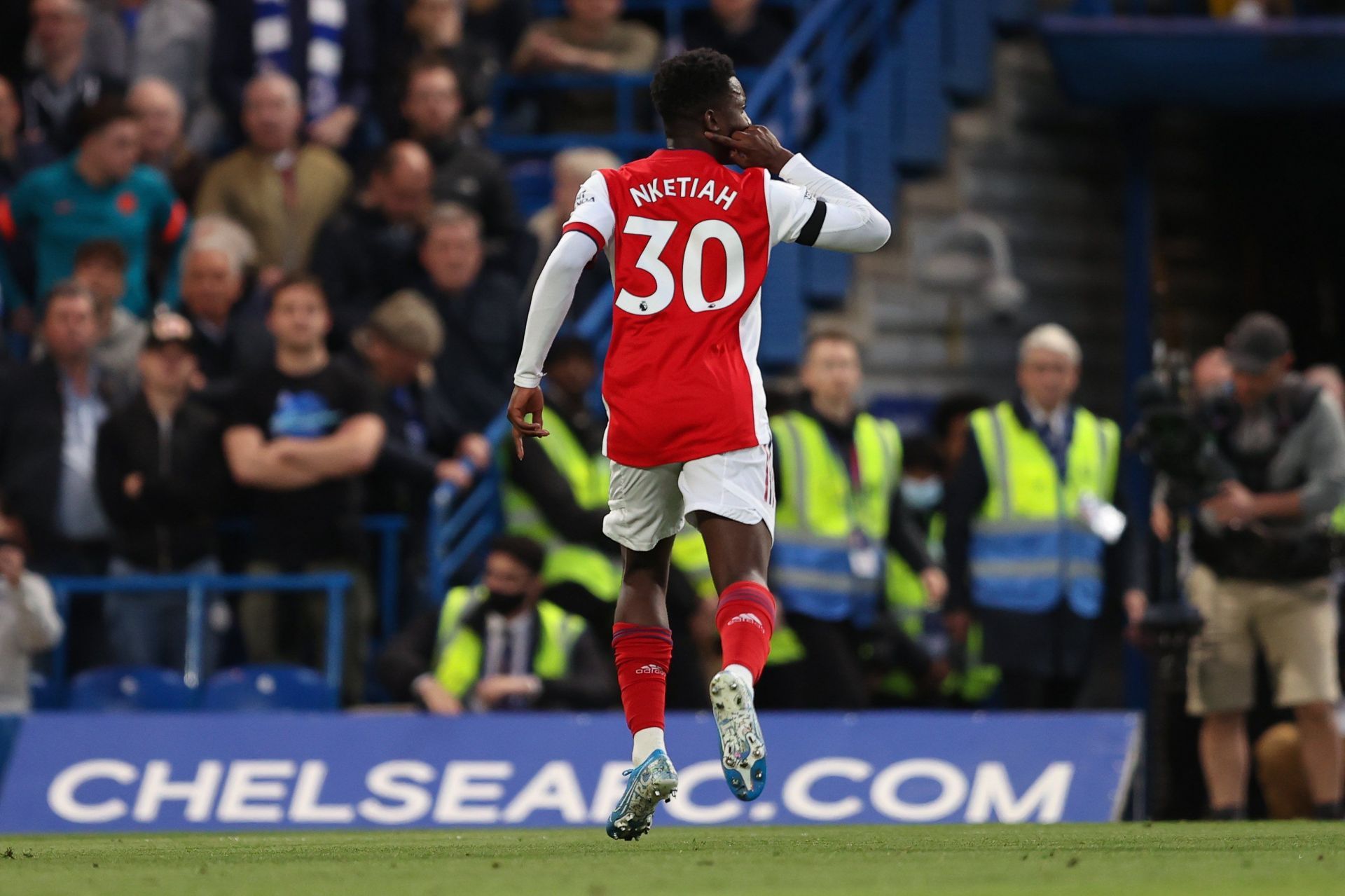 Eddie Nketiah was at the double as Arsenal defeated Chelsea in the Premier League