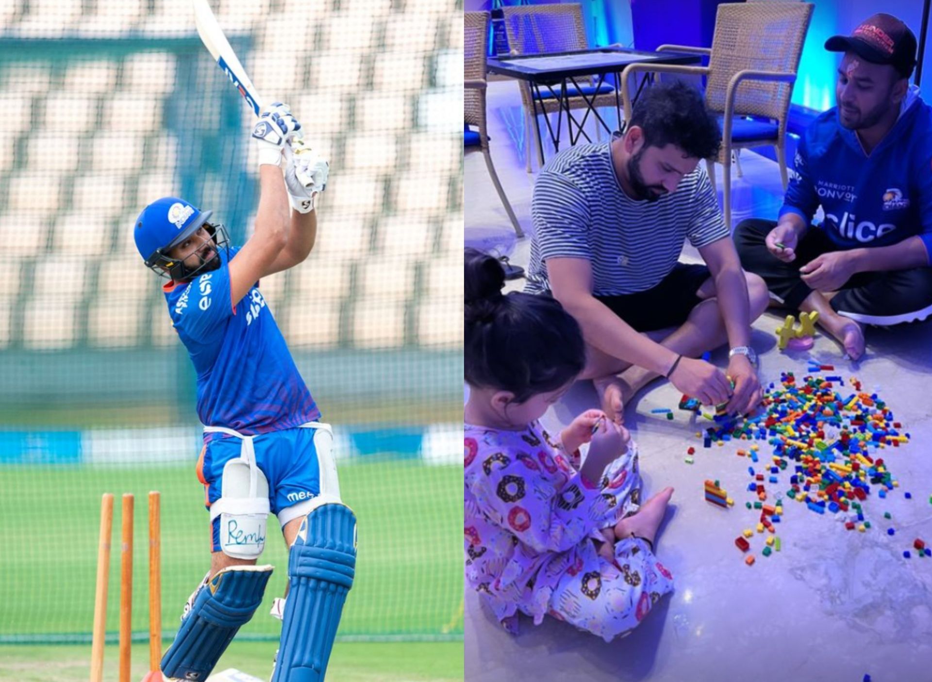 Rohit Sharma with his daughter\