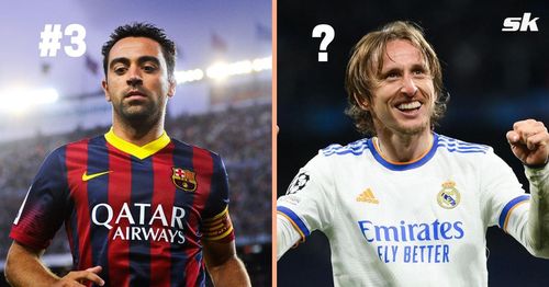 Xavi Hernandez (left) and Luka Modric (right)