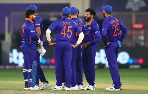 Team India during the ICC Men's T20 World Cup 2021. Pic: Getty Images