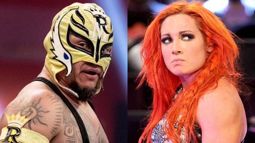 Rey Mysterio (left); Becky Lynch (right)