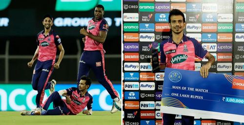 Yuzvendra Chahal celebrates his hat-trick in a unique style (Credit: BCCI/IPL)