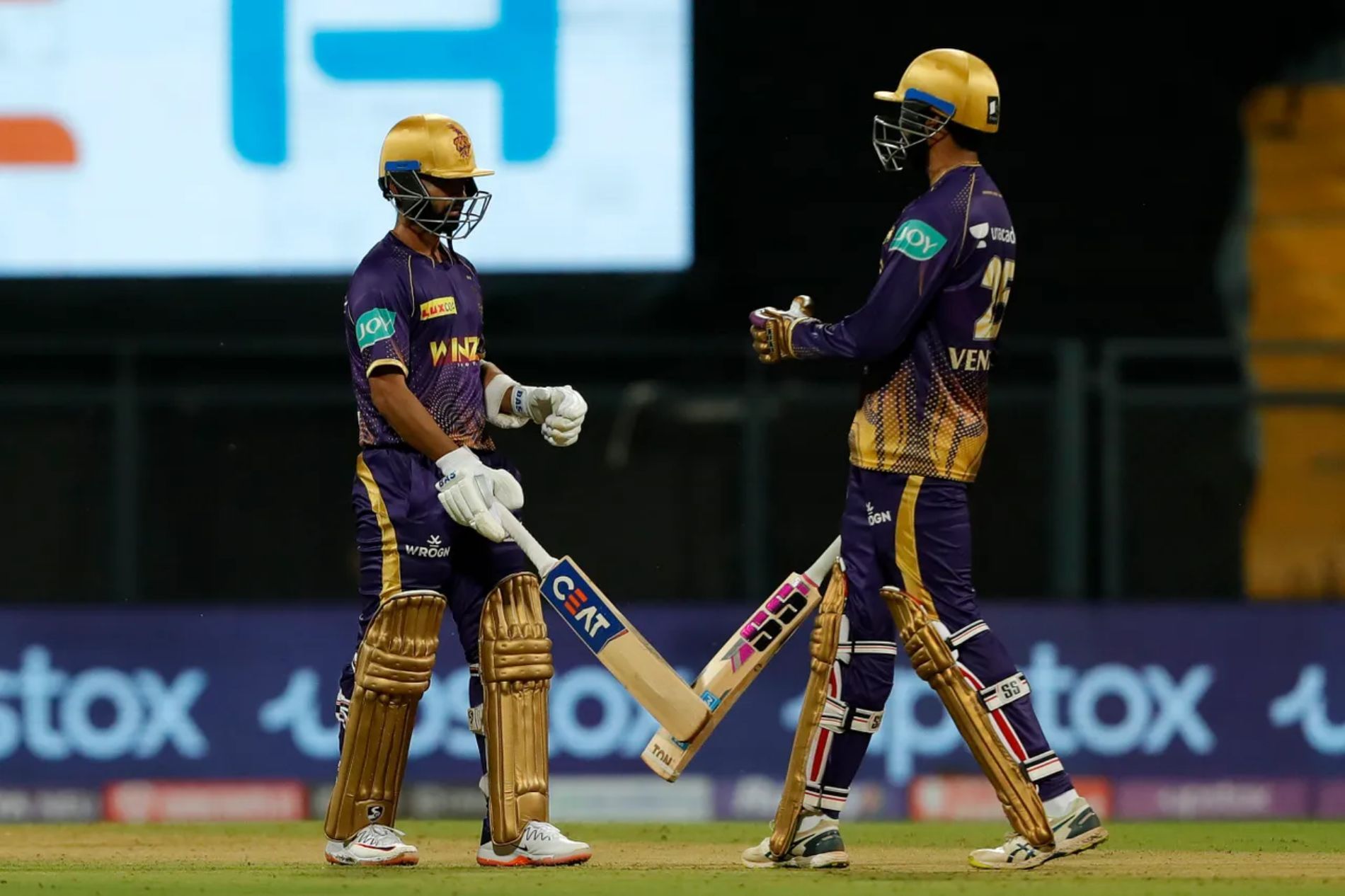 Ajinkya Rahane (left) and Venkatesh Iyer. Pic: IPLT20.COM