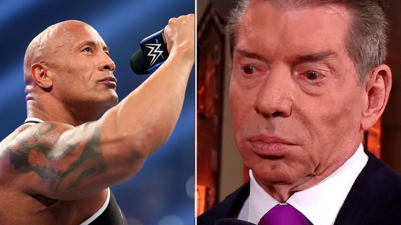 The Rock (left); Vince McMahon (right)