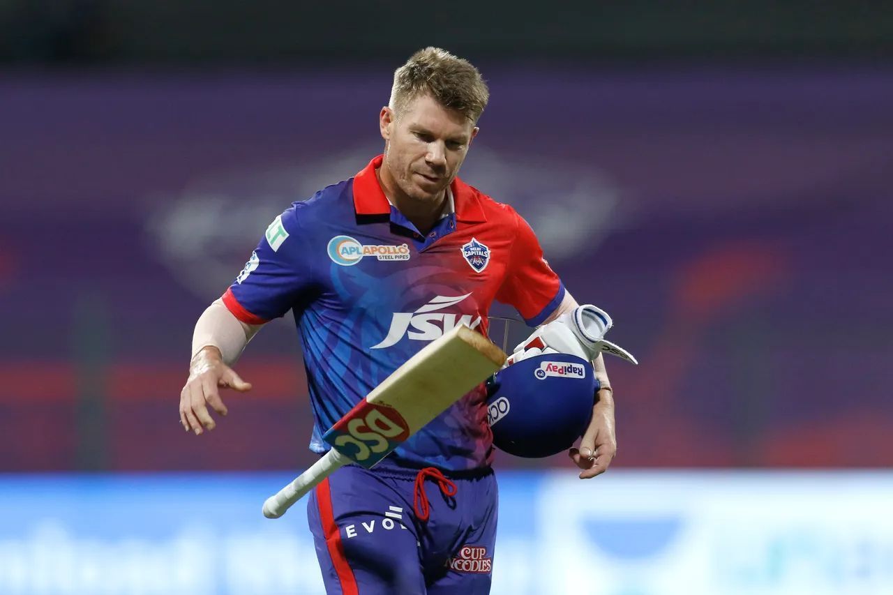 DC opener David Warner during IPL 2022